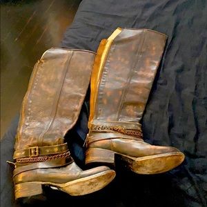 Over the knee leather boots